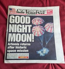 GOOD NIGHT MOON  - ARTEMIS II RETURNS HOME - NEW YORK POST 4/11/2026 picture