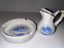 1984 Worlds Fair In New Orleans Glassware-ash Tray And Pitcher picture