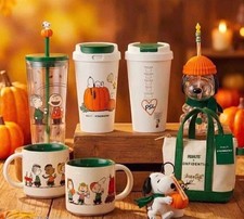 Starbucks x PEANUTS Snoopy Fall Pumpkin Collection Mugs Tumbler Bag Keychain picture