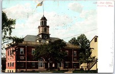 VINTAGE POSTCARD THE POST OFFICE AT BROCKTON MASSACHUSETTS [sml tear at top] picture