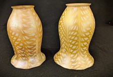 Pair of Quezal Art Glass Lampshades picture