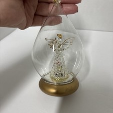 Vintage 1999 Avon Gift Collection Brilliant Spun Glass Ornament Angel  picture