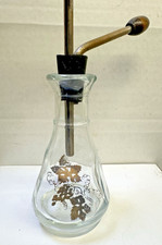 Collectable Miniature Org Glass Head Gold Grape Leaf Bong Unused Vase Metal Bowl picture