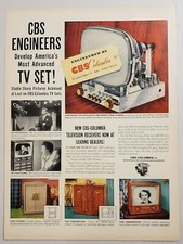 1952 Print Ad CBS-Columbia Television Receivers Developed by Engineers TV Set picture