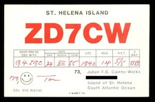 QSL Card Radio St Helena Island ZD7CW 1985 op Julian F S Cairns-Wicks ≠ B141 picture