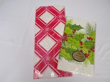 NEW Two Vintage USA Hallmark Christmas Paper Tablecover 60