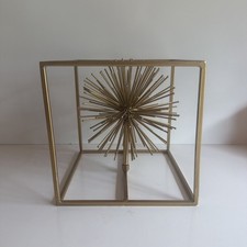 Cool Mid Century Modern GOLD STARBURST SCULPTURE CUBE SURROUND. Retired . Decor picture