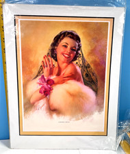Vintage Zoe Mozert Pinup Girl Matted Litho 