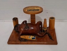 Folk Art Handmade Drinking Corona Taxidermy Frog Pen Holder picture