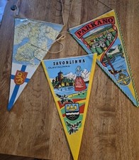 3 - Finland Souvenir Pennants  C. 1960s Parkano Finnish 11