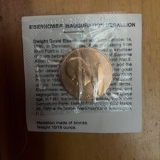 NIP Eisenhower Inauguration Medallion - Bronze Medallion - Weight 15/16 Ounce picture