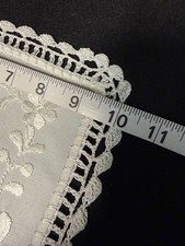 Vintage Linen Hand Embroidered with Silk Thread and Crocheted Edging. 10