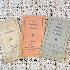 1958 Freemasonry Booklets: On the Threshold, Fellowcraft & Master Mason picture
