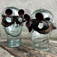 Antique 1890s - 1910s Lot of 2 Fraternal Hoodwink Goggles Masonic Odd Fellows picture