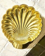 Vintage International Giftwares B1010 Shell Clam Dish Solid Brass Serving Tray picture