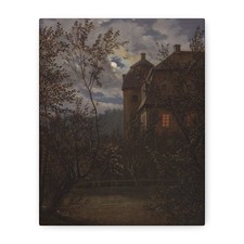 Carl Gustav Carus - Schloss Milkel in Moonlight - ca. 1833–35 - Canvas Wall Art picture