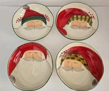 Vietri Old St. Nick Assorted Pasta Bowls Christmas Santa Set Of 4 Italy New 8.5