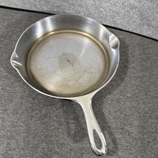 Griswold #8 704S Cast Iron chrome/nickel skillet Erie Big Block Logo Erie PA USA picture