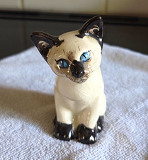 Seneshall Studio Pottery Siamese Kitten Cat Figurine Vintage Signed 9cm picture