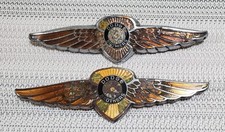 1930's Dodge Brothers Wings Enamel Badge Emblem, Orange, Enamel Damage Qty 2 picture