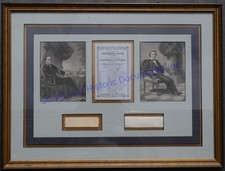Jefferson Davis & Alexander Stephens CSA VP signatures framed with 1861 ballot picture