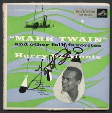 Harry Belafonte d2023 signed autograph 7x7 Record Book American Singer Actor BAS picture