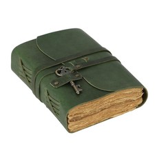TUZECH Vintage Leather Journal Handmade Notebook Green Sketchbook Diary picture