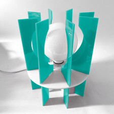 MODPOP Space Age Aqua Blue Table Lamp - 1970s Retro Mid Century Modern Sputnik picture