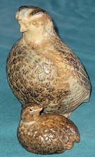 Vintage Ceramic Quail Bird Figurines Set Of 2 Japan Mom Baby Home Office Decor  picture
