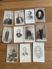 CDV lot 11 antique photos Civil War era New Bedford NYC Geneva Plymouth Utica picture