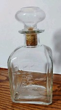 Vintage Italian Etched Clear Clipper Ship Whiskey Brandy Decanter & Stopper picture