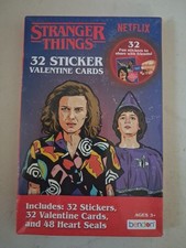 Stranger Things Valentines Day Cards With Stickers 32 Count New Sealed See Pics picture