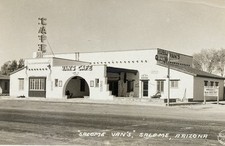 Salome Arizona Vans Cafe Road Stop c1940 RPPC Postcard picture
