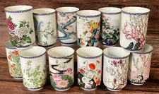 Sake/Teacups Franklin Porcelain Vintage 12pcs Months of the Year 1981 Japan picture