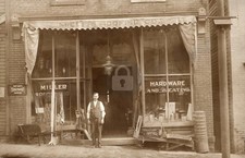 Mt Pleasant PA Miller Roofing Co Hardware Heating Store Front RPPC Postcard COPY picture