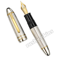 [Excellent++].MONTBLANC 149 Meisterstück Silver Pinstripe Fountain Pen Luxury Co picture