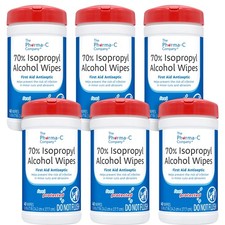 70% Isopropyl Alcohol Wipes 6 pack  40ct Canisters  Bulk IPA First Aid Antise... picture
