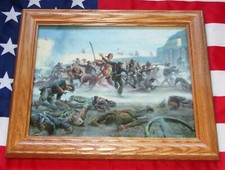 Framed Texas Revolution Print, Mort Kunstler, THE ALAMO, Davy Crockett, Wall Art picture