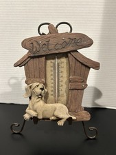 VTG Quarry Critters 2002 Hound Dog Thermometer Welcome Sign 8in H picture