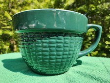 Kate Williams Forest Green Stoneware Basket Weave Batter Mixing Bowl picture