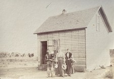 Antique Cabinet Card Photo Pioneer Family Land Rush Homestead Oklahoma Territory picture