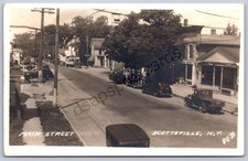 K32/ Scottsville New York RPPC Postcard c1940 Monroe Co Main St Stores 50 picture
