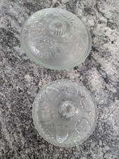 Vintage Firna Cut Glass Bowls With Lid in Heart Pattern + Rose Pattern picture
