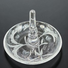 Marquis by Waterford Crystal Ring Holder Etched Floral Heart Vine Clear Glass picture