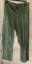Vintage 1960s US Army Military Type 1 Pants Sateen OG-107 - Sz 30x31 Vietnam picture