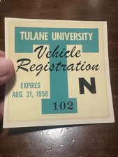 Vintage Tulane University Parking Permit Decal picture