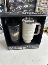 2-Pc Wylie Bulldogs W 40oz & 30oz Tumbler Set Vacuum Insulated, Official License picture
