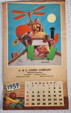 Vintage 1959 Lawson Wood Monkey's Calendar Art Spiral Bound 12 Month Monkey Art picture