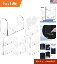Versatile Clear Acrylic Bookends with Non-Skid Pads - Perfect for Home & Office picture