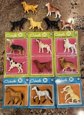 Vintage 1970s Hartland animal models dog and horse figurines blister pack lot picture